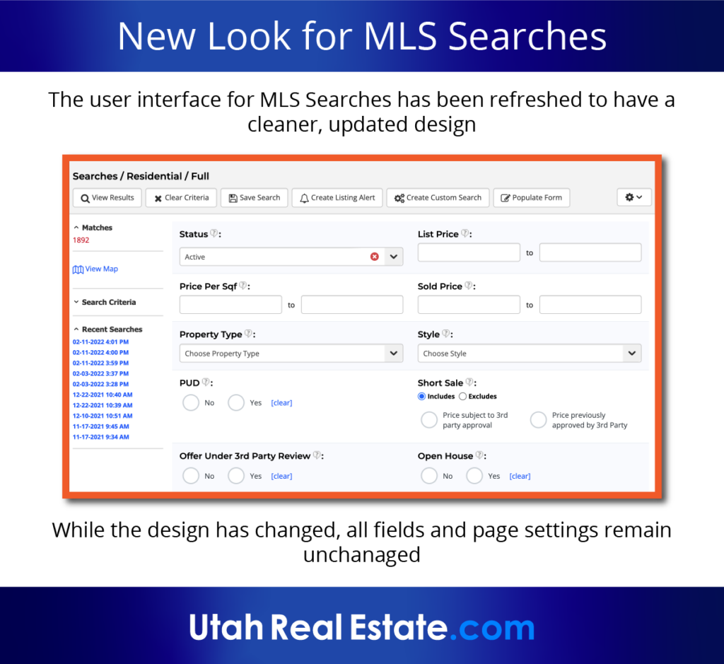 New Look for MLS Searches