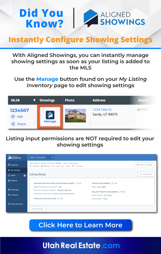 Did you Know? Aligned Showings - Instantly Configure Showing Settings