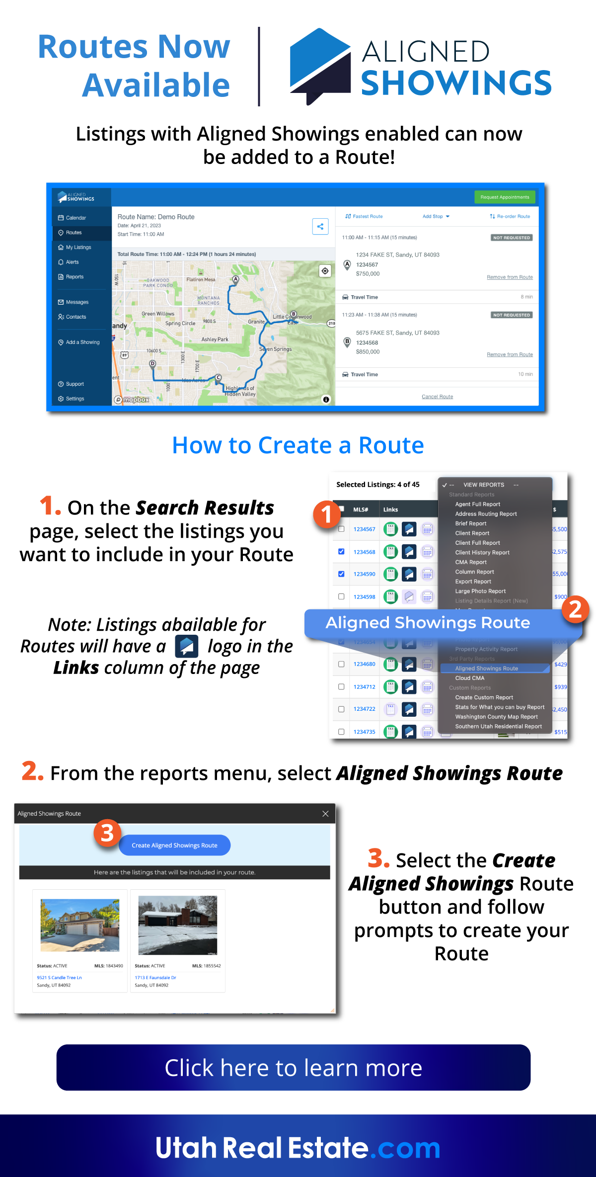 Routes Now Available in Aligned Showings