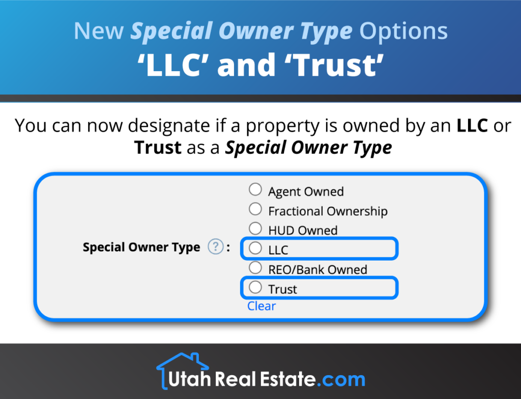 New Special Owner Type Options - 'LLC' and 'Trust'