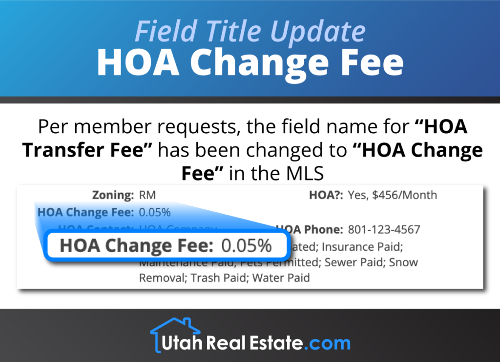 Field Title Update - HOA Change Fee