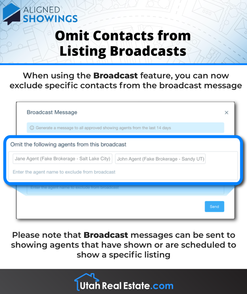 Aligned Showings - Omit Contacts from Listing Broadcasts