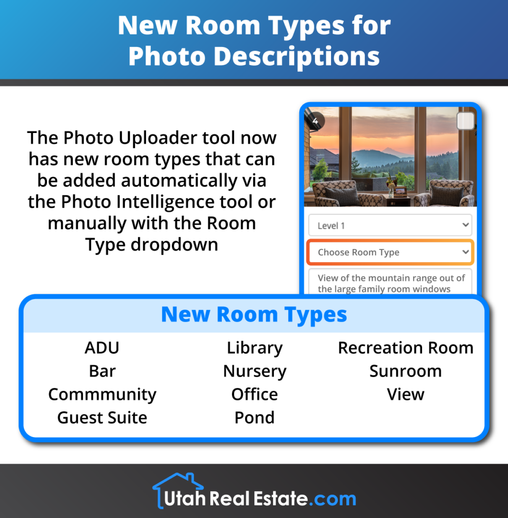 New Room Types for Photo Descriptions