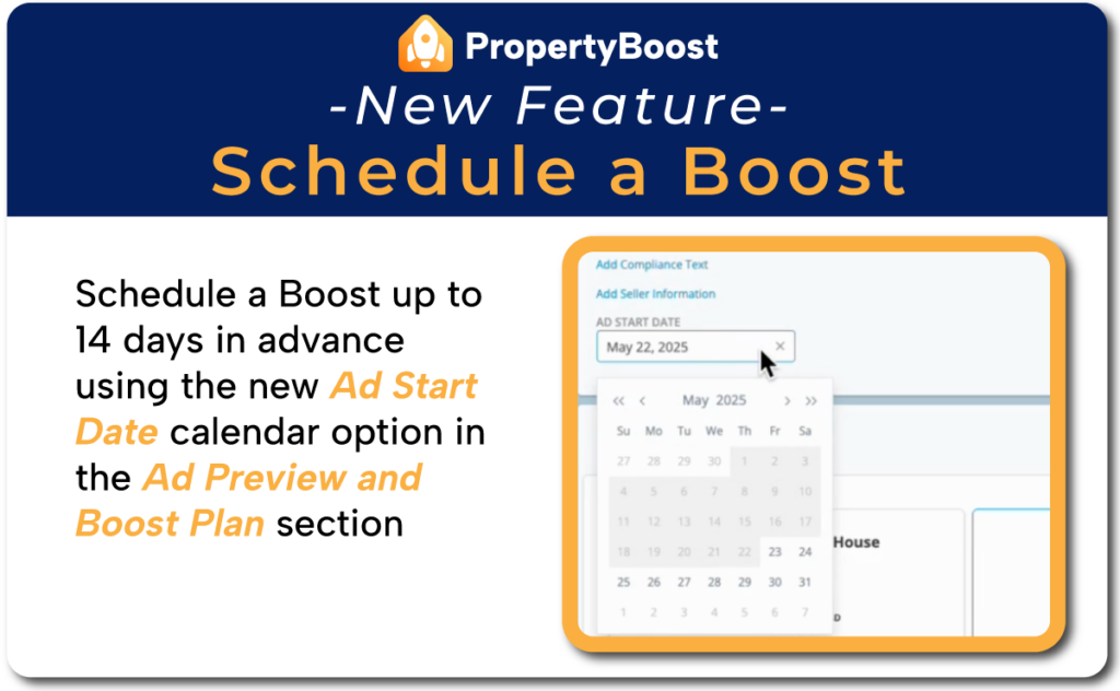 New PropertyBoost Feature - Schedule a Boost