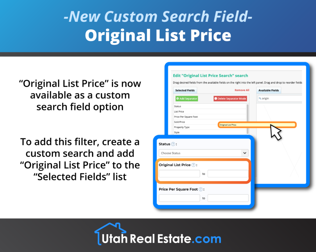 New Custom Search Field - Original List Price