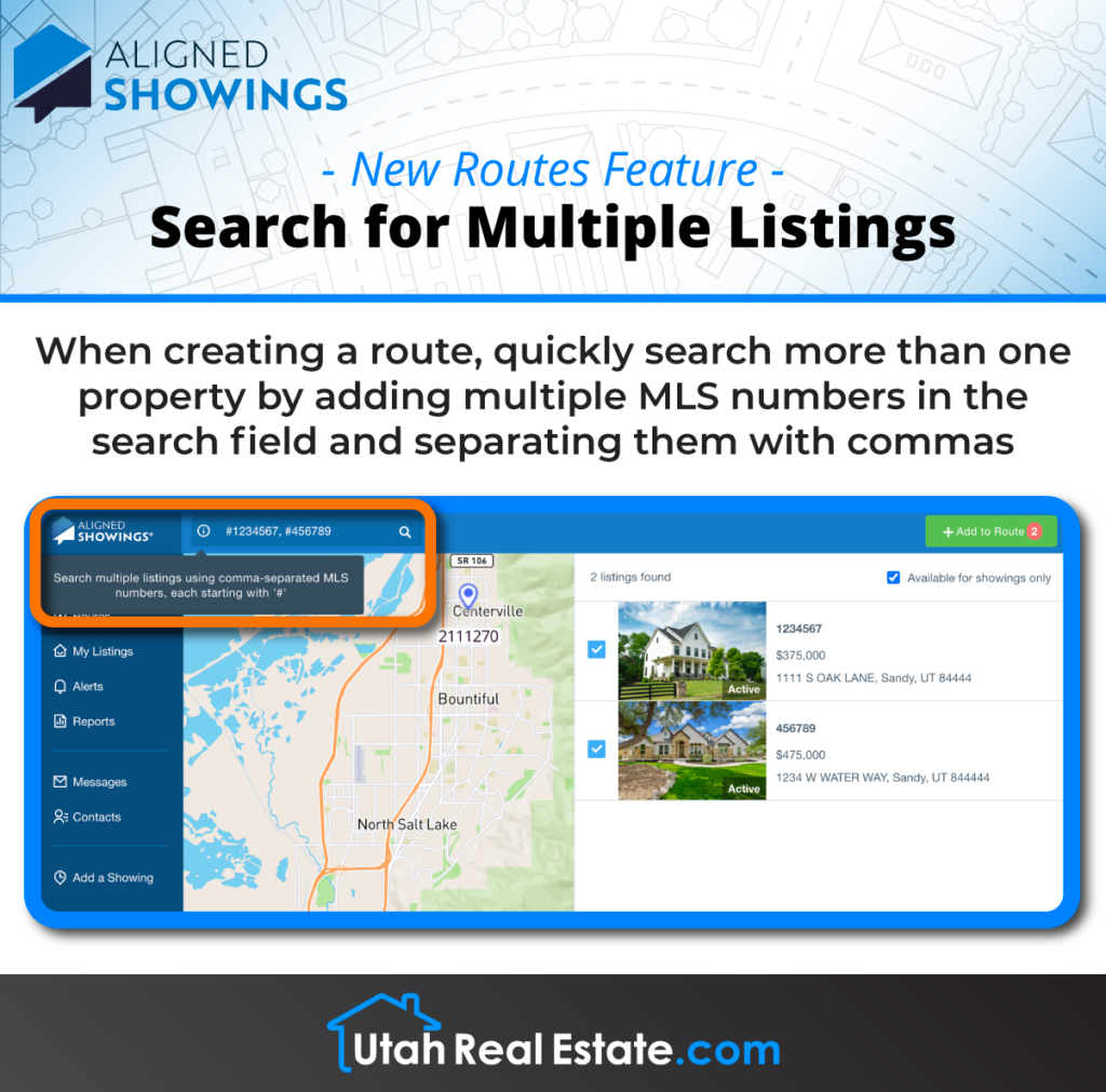 New Aligned Showings Routes Feature – Search for Multiple Listings