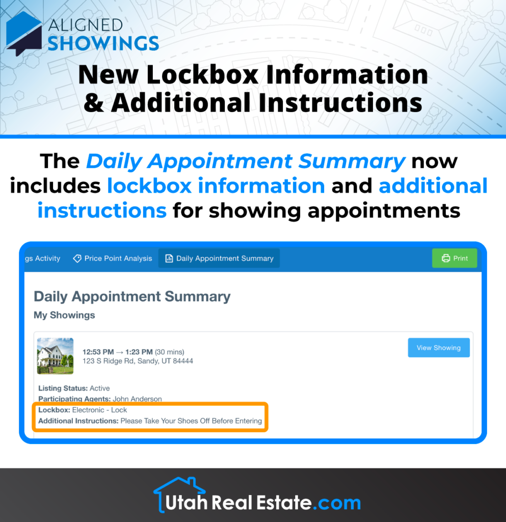 Aligned Showings – New Lockbox Information & Additional Instructions