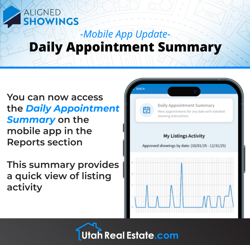 Aligned Showings Mobile App Update – Daily Appointment Summary