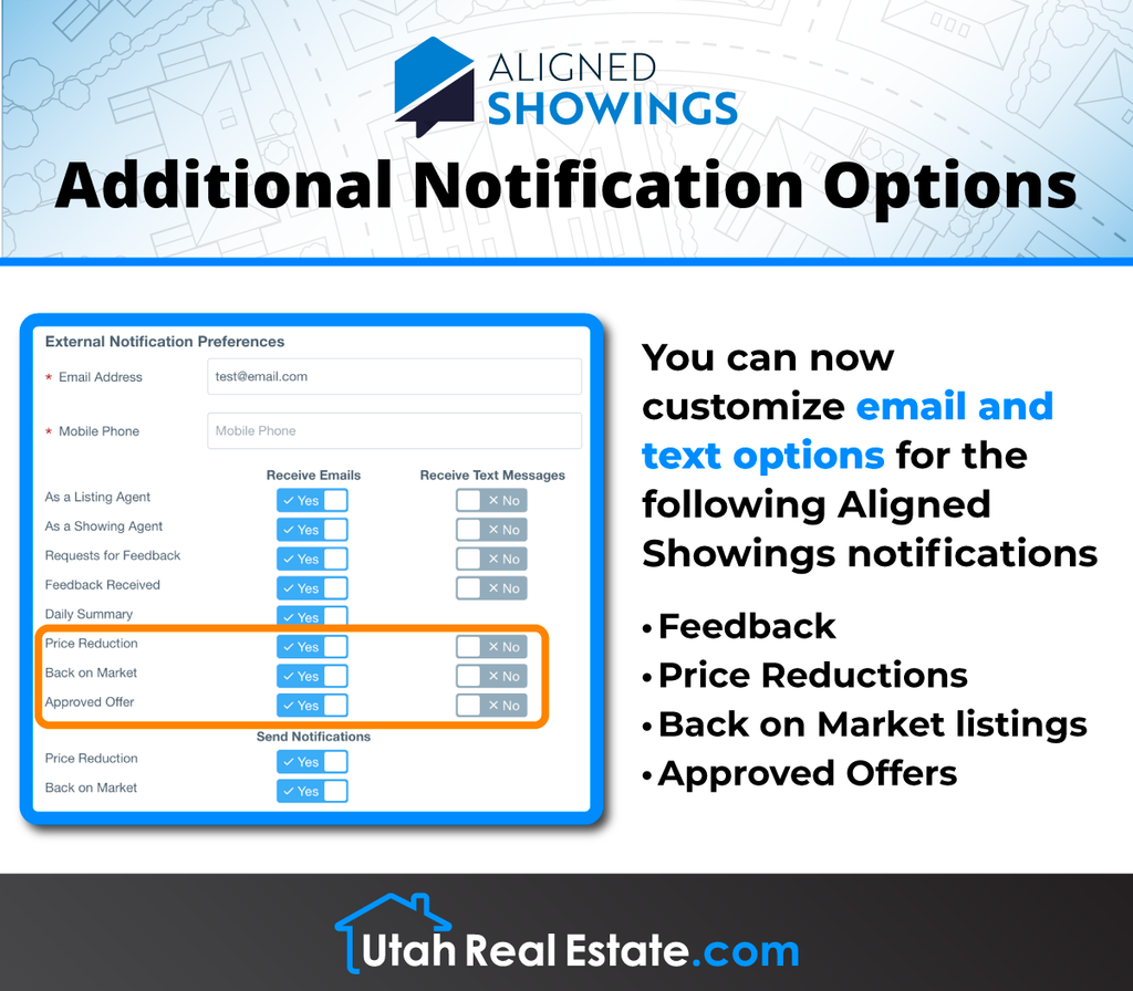 Aligned Showings - Additional Notification Options